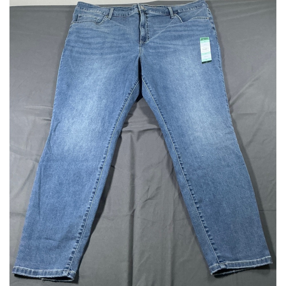 Terra & Sky Womens 22W Skinny Jeans High Rise Medium Wash Denim TS100076346